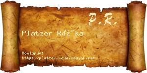 Platzer Réka névjegykártya